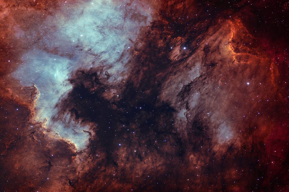 NGC7000 Nordamerikanebel und IC5070 Pelikannebel in HOO