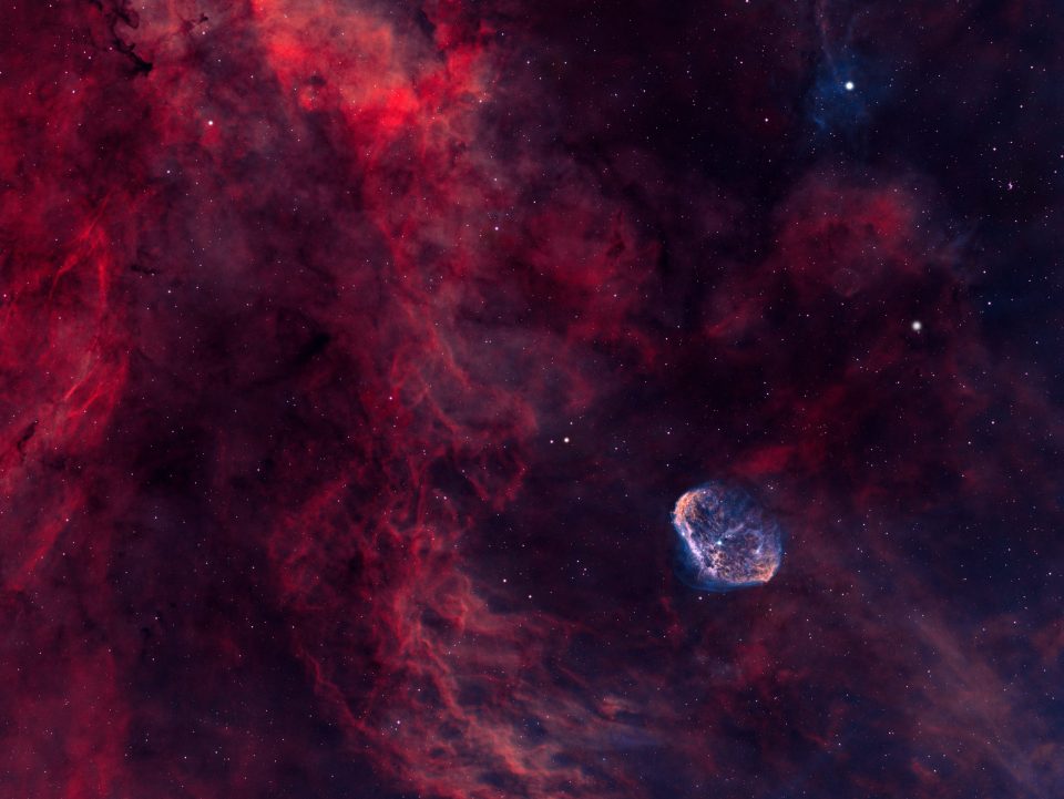 NGC6888 Die Sichelnebelregion in natürlichen Farben